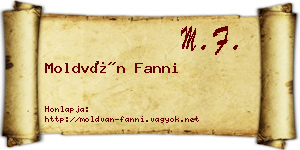 Moldván Fanni névjegykártya