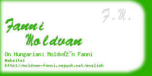 fanni moldvan business card